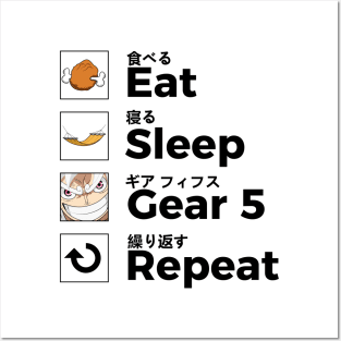 Eat Sleep Gear 5 Repeat again Posters and Art